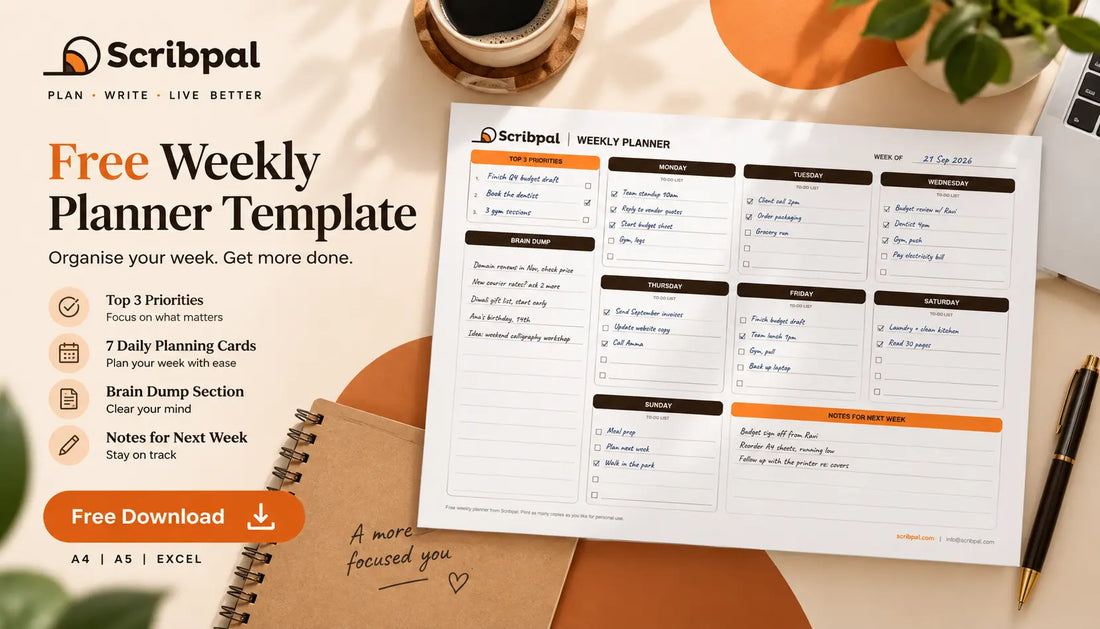 Free Weekly Planner Template (Printable PDF and Excel)