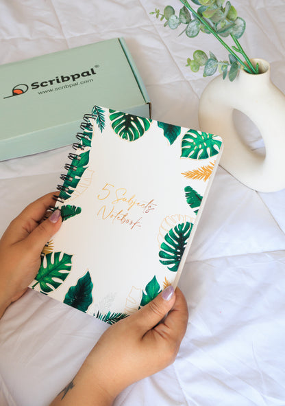 5 Subject Notebook Ruled - Leaf