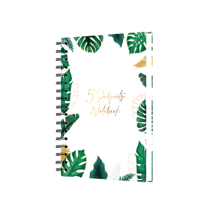 5 Subject Notebook Unruled - Leaf