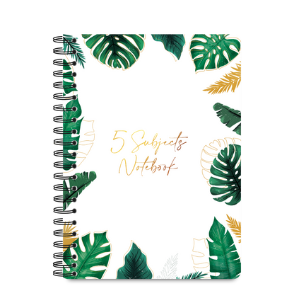 5 Subject Notebook Unruled - Leaf