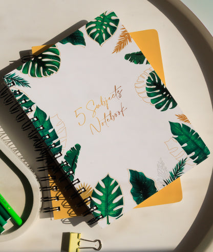 5 Subject Notebook Unruled - Leaf