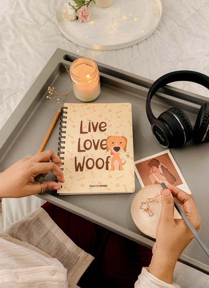 Daily Planner Undated - Live Love Woof