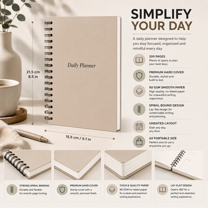 Daily Planner Undated - Soft Sand Edition
