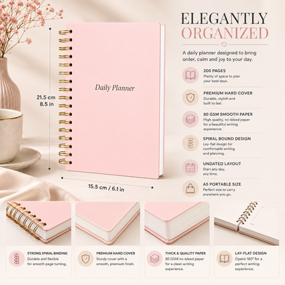 Daily Planner Undated - Blush Pink Edition