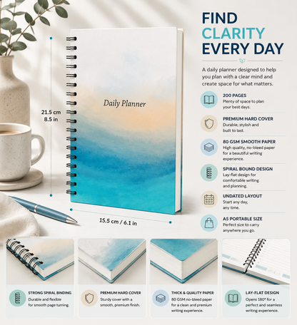 Daily Planner Undated - Golden Horizon Edition