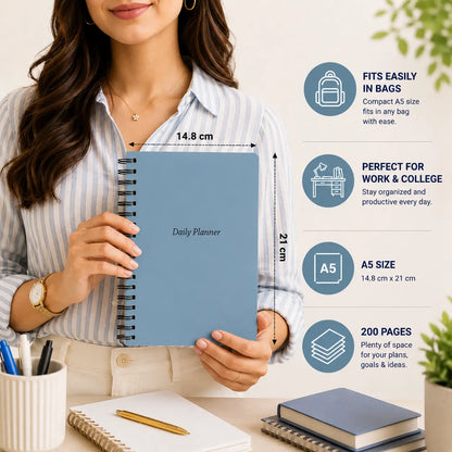 Daily Planner Undated - Serenity Blue Edition