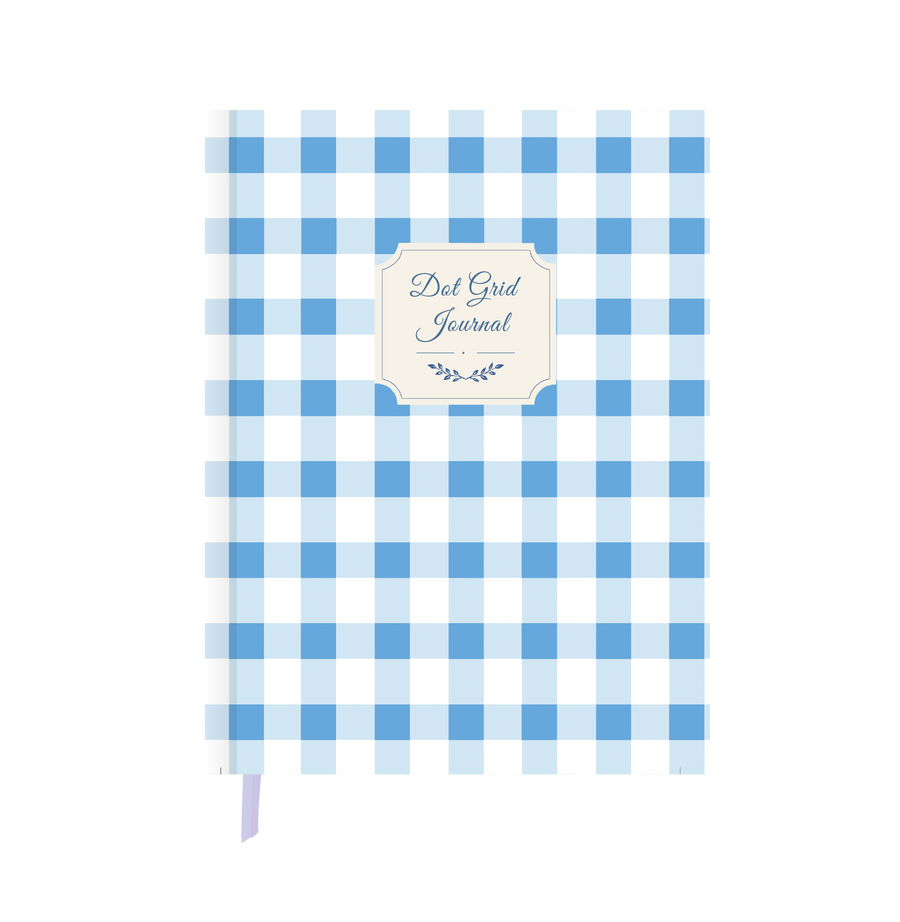 Blue Gingham dot grid journal