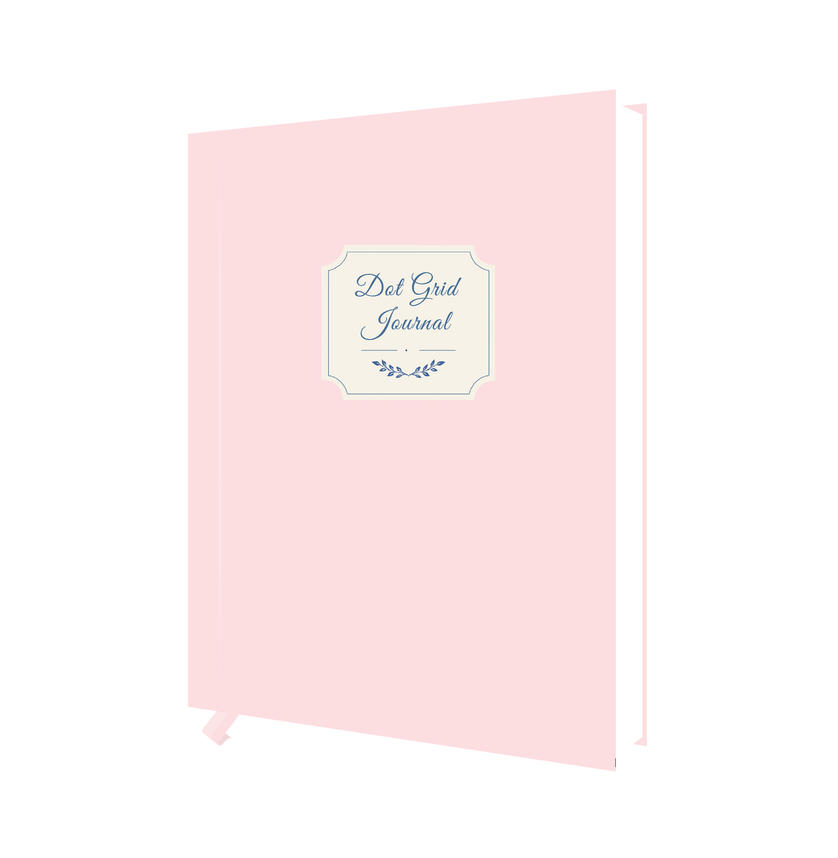 Blush Pink dot grid journal, A5 hardbound notebook, 3D view