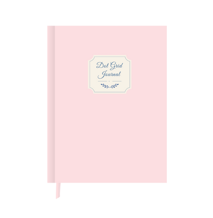 Blush Pink dot grid journal, A5 hardbound notebook, front cover