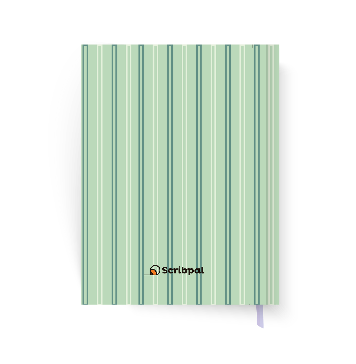 Sage Stripe dot grid journal, A5 hardbound notebook, back cover