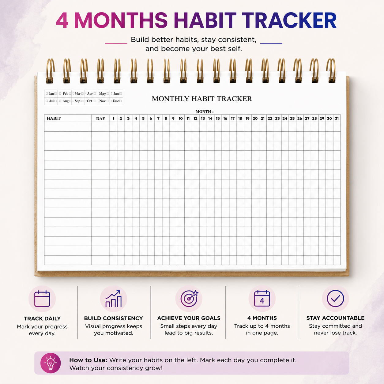 Daily Planner Undated - Blush Pink Edition