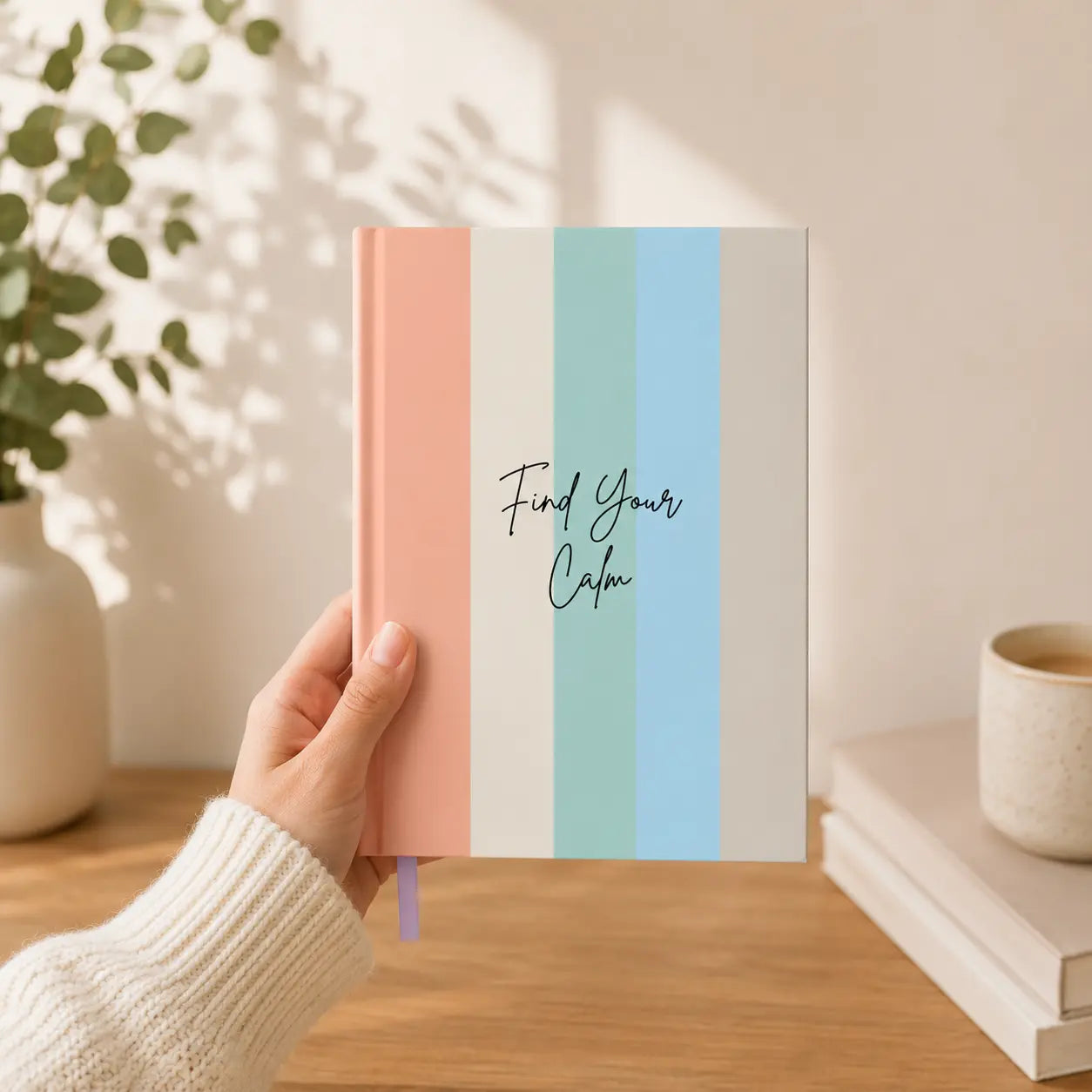 Hardbound Notebook - Plain/Unruled - Find Your Calm