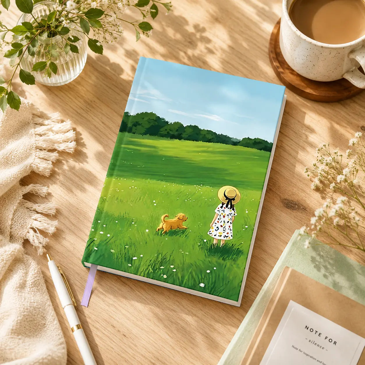 Hardbound Notebook - Plain/Unruled - Meadow