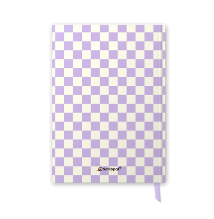 2027 daily planner diary, Lavender Check A5 hardbound cover, back