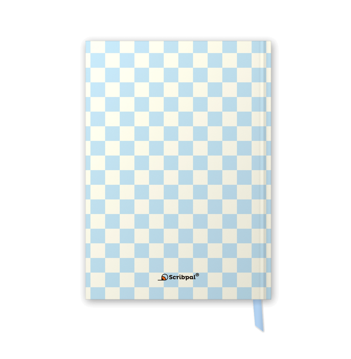 2027 daily planner diary, Powder Blue Check A5 hardbound cover, back