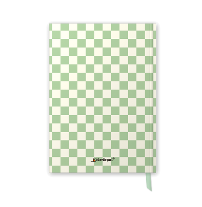 2027 daily planner diary, Sage Green Check A5 hardbound cover, back