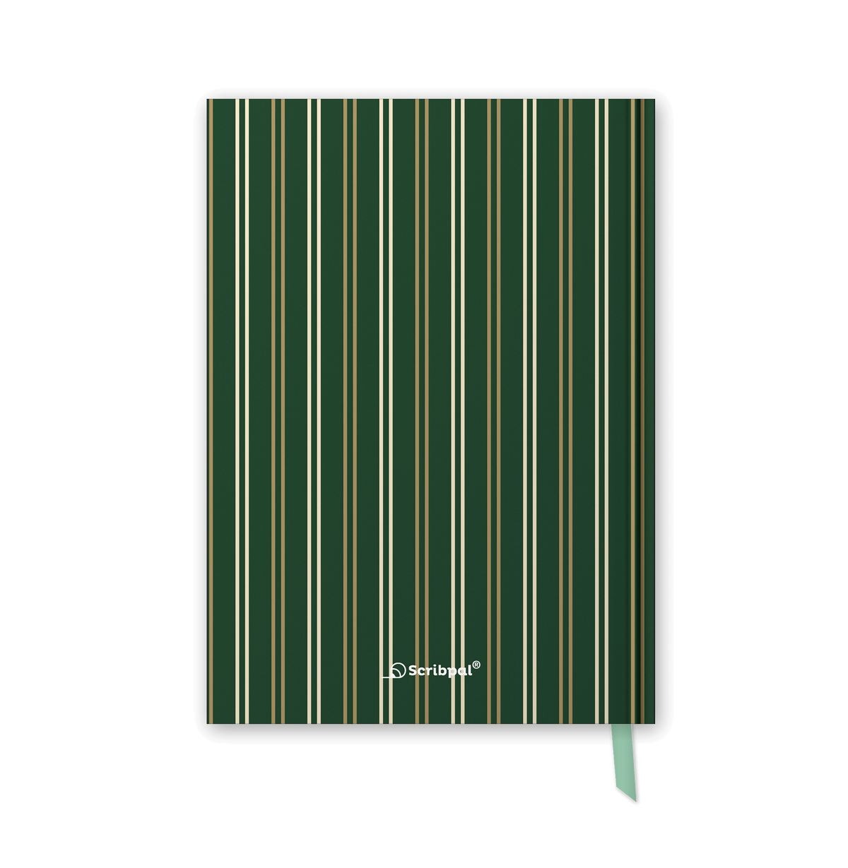 2027 daily planner diary, Forest Green Gold Stripe A5 hardbound cover, back