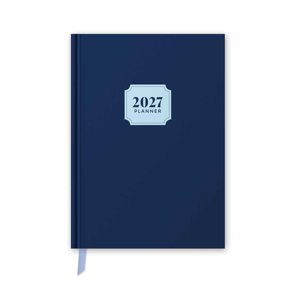 2027 daily planner diary, Navy Blue A5 hardbound cover, front