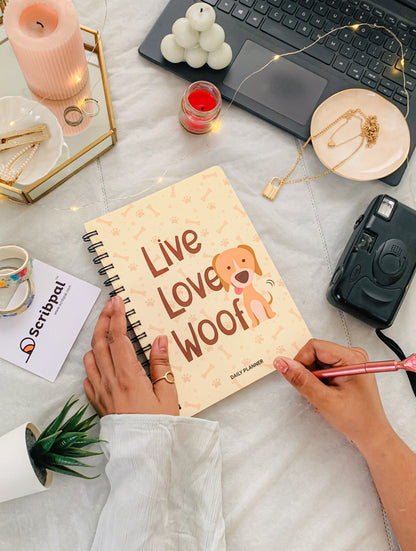 Daily Planner Undated - Live Love Woof