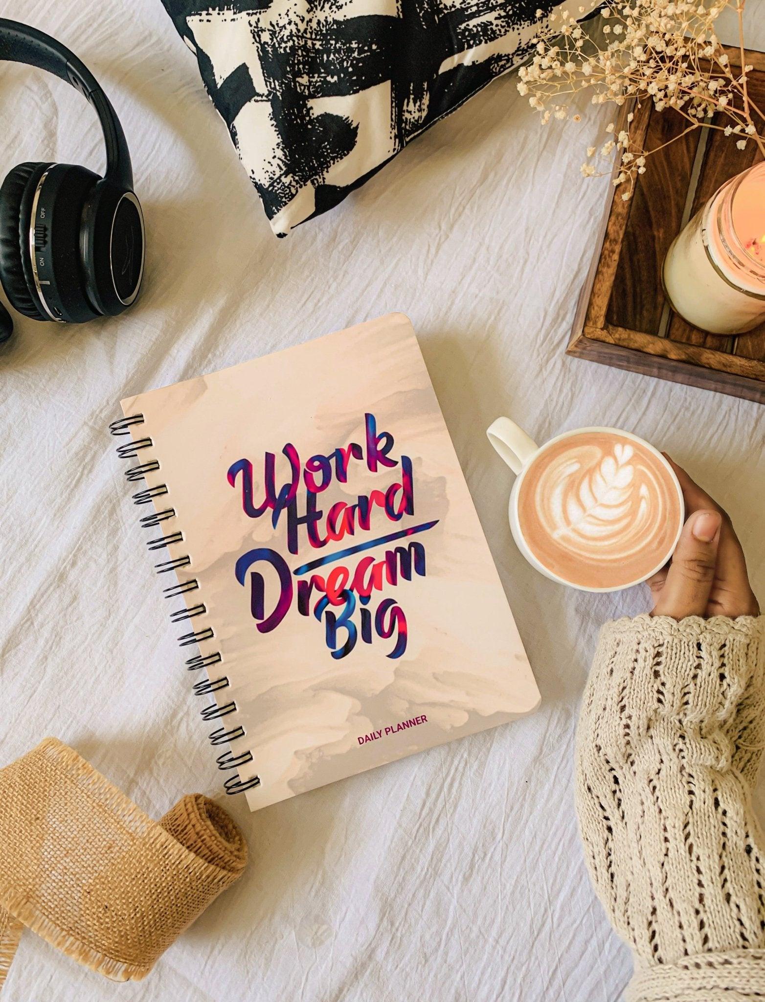 Lamare Daily Planner And Personal Management Journal - Undated 6 Month Organizer - Goal Setting, Self Reflections, Habit Tracker, Inspirational And Motivational Quotes - Pink Hardcover, A5 Paper Size